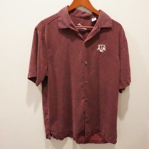 Men's Large Tommy Bahama Short Sleeve Button Down Texas A&M Print Shirt